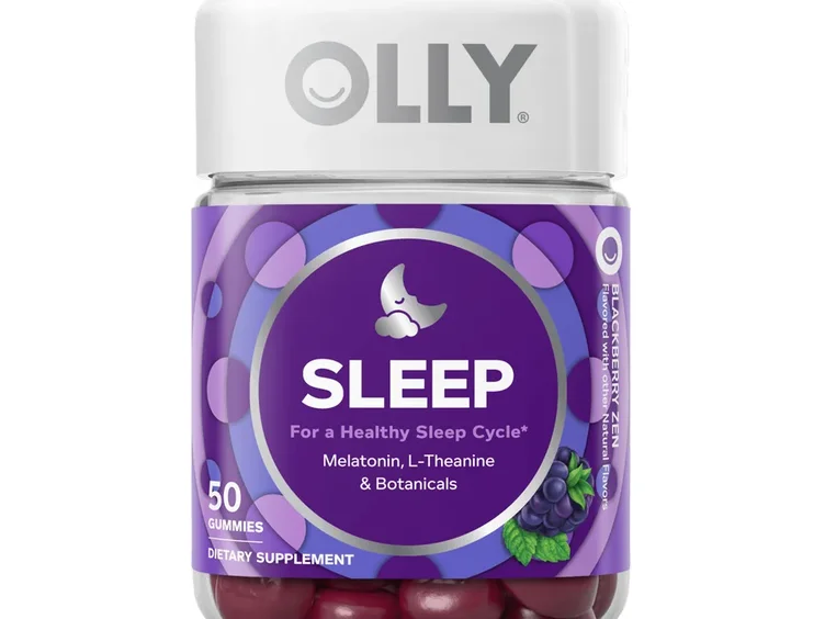OLLY Sleep gummies bottle, Blackberry Zen flavor